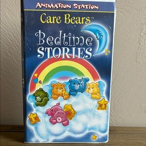 Vintage 2002 Care Bears TM Bedtime Stories VHS Tape by Sterling. Pastel Colors.
